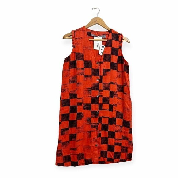 RAQUEL ALLEGRA  Check Print Tank Dress in Ruby Checker, Size‎ XS, New with Tags. - Picture 3 of 15